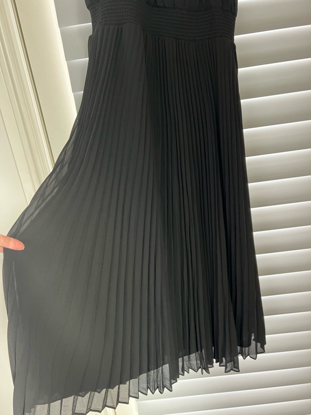 White House Black Market Black Halter Pleated Maxi Dress - Picture 3 of 6